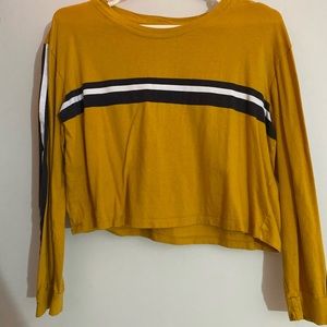 Tj Maxx mustard yellow cropped long sleeve shirt